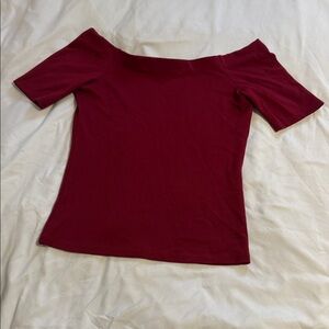 Off-Shoulder Burgundy Top